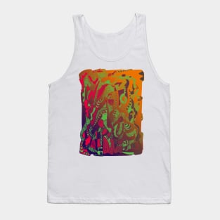 Tribal Color Abstract Wave of Thoughts No 4 Tank Top